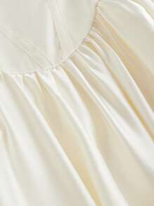 SHEIN MOD Plus Size Apricot Color Cute Bowknot Waist Floral Midi Dress,Birthday Dresses For Women.  Women Short Dresses Summer.Graduation Dress - Apricot - View 4