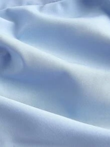 SHEIN MOD Plus Size Ladies' Light Blue Shirt With Necktie Decorated Front Button, Back To School Shirts, Fall, Office Wear, Going Out Tops, Women Shirts, Preppy Tops, Bachelorette, Rave Festival, Work, Concert Women Summer Street Wear Office Tops Office - Baby Blue - View 3