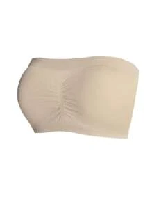 SHEIN Plus Size Bras & Wirefree Bras (3 Piece Set) Without Padding Bandeau Bra - Multicolor - View 4