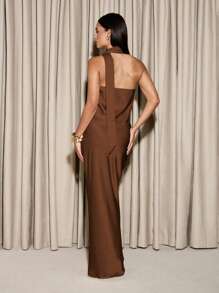 AiiRZ Strapless Bardot Top With Scarf & Maxi Skirt SET