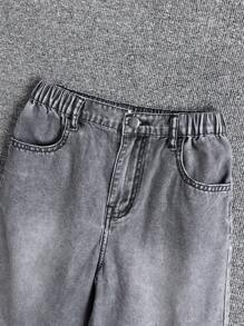 SHEIN 青少年男孩牛仔两件套服装