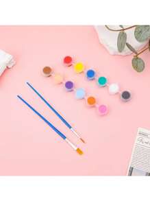 SHEIN 1 Set Vernici acriliche Set di pittura ad acquarello da 12 colori, adatto per disegni fatti a mano, pittura, graffiti e lavaggio, ideale per studenti d'arte, forniture per ufficio e studio e articoli per il ritorno a scuola