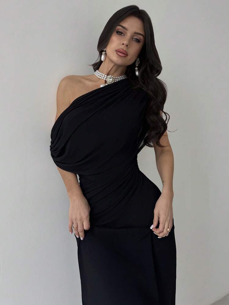 Firerie فستان محبوك ذو خصر منكمش وأكمام قصيرة أنيق...