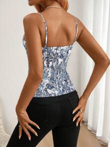 INAWLY 性感复古艺术品印花吊带背心