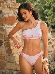 Anewsta Bộ bikini 3 mảnh họa tiết hoa bãi biển mùa hè cho nữ kèm áo hở lưng, quần và váy che thân - Nhiều màu - Xem 5