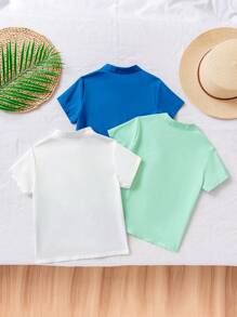 3件套年轻男孩简约时尚舒适休闲户外短袖衬衫套装