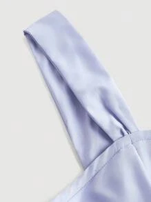 SHEIN MOD 大码休闲宫廷风复古伞形长裙、紧身胸衣裙 - 紫丁香色 - 查看 3