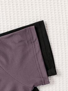 2pcs/Set Girls Flamingo Print Top And Pants Home Outfit, Dark Blue