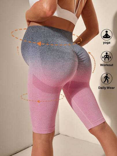 SHEIN กางเกงขาสั้นกีฬาแบบหวายสูงเอวไหล่เอียงแบบคนท้อง