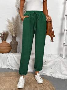 EMERY ROSE Women's Summer Textured Denim Skinny Jeans Fall Cloth For Women - Dark Green - View 4