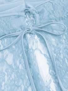 EgrlEra Women's Strapless Lace Top Y2K  - Baby Blue - View 3