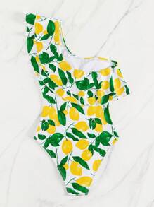 Swim Vcay Copyrighted Random Print One-Piece Swimsuit For Summer Beach Vacation - Multicolor - View 4
