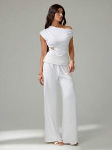 SHEIN Tall Women Two Pieces Outfits For Daily Wear - White - View 7