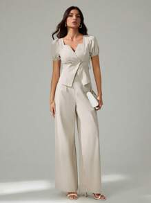 SHEIN Tall Women Two Pieces Outfits For Daily Wear - Apricot - View 6