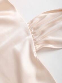 Sweetra Bowknot Strap Satin Cami, Fashionable For Summer - Champagne - View 4