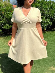 SHEIN EZwear 大码复古心形A字型黑色情人节派对连衣裙