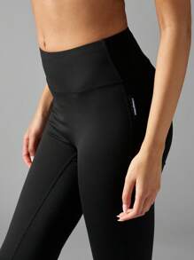 Missguided x Playboy Seamless High Rise Flared Leggings Yoga Pants Athletic Exercise Fitness Studio Workout Performance Activewear Breathable - Black - View 5