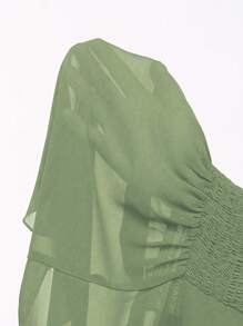 Elamini Resin Hoop Design Sheer Bohemian Sleeveless Top