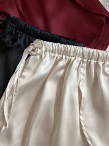 Elamini 3pcs/Set Comfortable Versatile Solid Color Casual Shorts, 2025 New Style - Multicolor - View 4