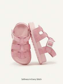 Cozy Pixies 1 par de sandalias planas casuales con cierre de para niñas pequeñas, de estilo princesa, suave suela, fashionables y versátiles, para verano