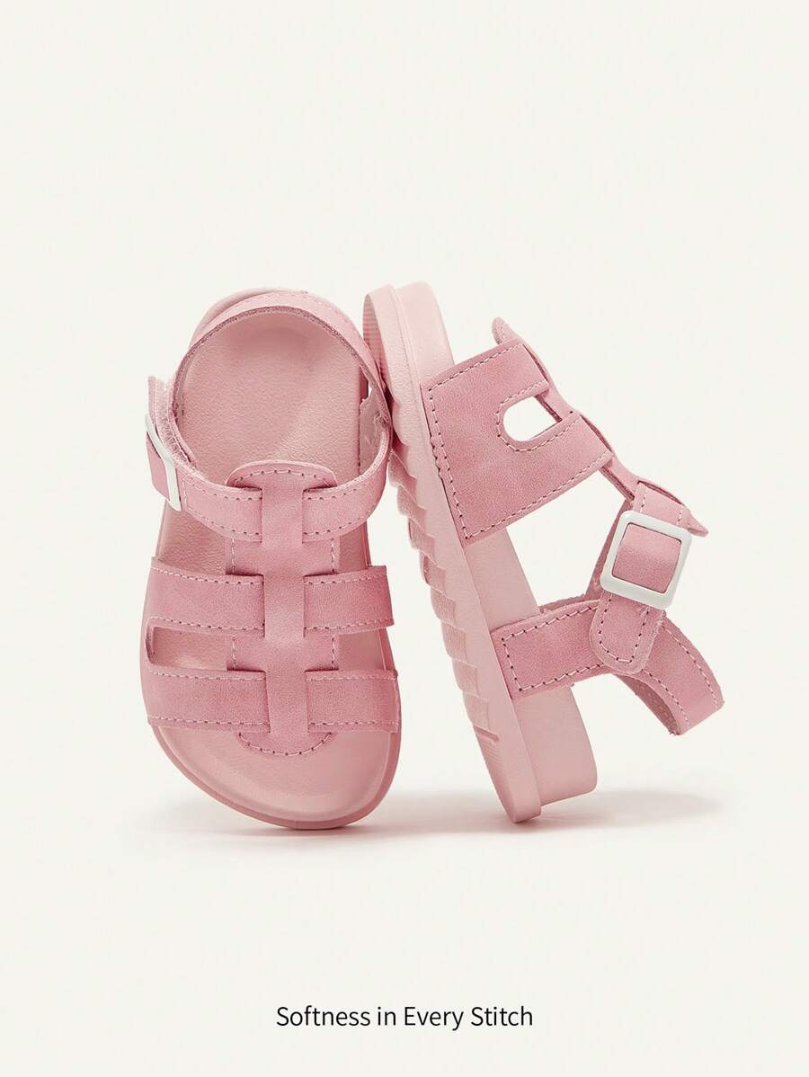 Cozy Pixies 1 par de sandalias planas casuales con cierre de para niñas pequeñas, de estilo princesa, suave suela, fashionables y versátiles, para verano