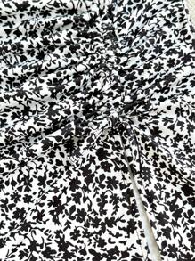 SHEIN Tween Girl Vacation-Style Knit Cami Top And Ditsy Floral Wrap Skirt Set