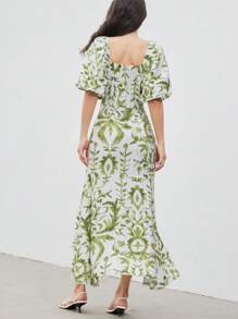 Aveloria Modichic 系带不对称下摆短袖连衣裙