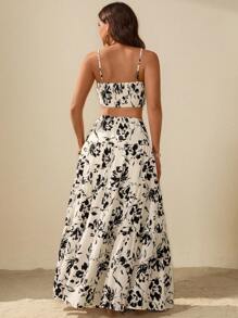 SHEIN Maternity Two Pieces Suits Summer Outfits For Women  Summer Outfits For Women - Black and White - View 2