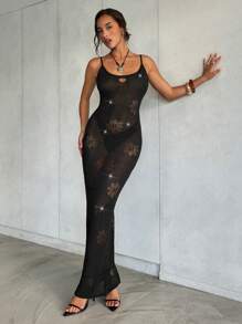 Aloruh Women Sweater Dress, Fashionable For Summer - Black - View 4