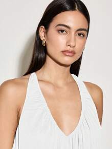 AiiRZ Đầm Maxi Halter Cổ Khoét Sâu Mùa Hè Cho Kỳ Nghỉ Bãi Biển Dự Tiệc Cưới Khách Đầm Dài Thanh Lịch Dài Cho Tiệc Tối - trắng - Xem 6
