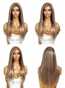 ALL READY WIG 9x6 Wear&Go 无胶假发 4/27/613 棕色混合浅金色渐变直发真人发假发 预剪无胶假发 女士度假装扮 旅行节舞会户外角色扮演校园学校海滩婚礼露营度假装扮 夏季装扮 度假氛围魅力优雅休闲 Y2k 时尚风格 Ss25 关键词 - S4/27/613 - 查看 4