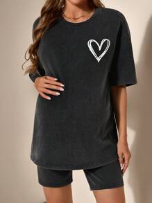 SHEIN 孕妇两件套套装 - 深灰色 - 查看 6