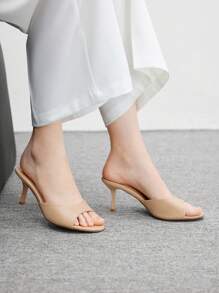 CUCCOO BIZCHIC Cuccoo 女士时尚百搭简约高跟凉鞋 - 杏色 - 查看 2