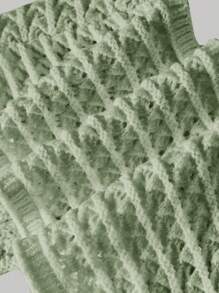 SHEIN MOD Neck Tie Waist Soft Beach Music Festival Women Knit Top,Halter Tops - Olive Green - View 3