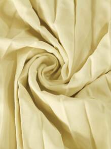 SHEIN LUNE 奶油黄女士夏季度假纯色宽松褶皱吊带连衣裙 黄色正式连衣裙 黄色真丝连衣裙 女士夏季连衣裙 毕业礼服 女士连衣裙 夏季防晒连衣裙 婚礼宾客礼服 - 綠色 - 查看 6