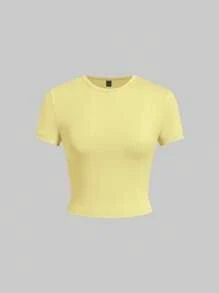 SHEIN EZwear 5pcs/Set Solid Color Slim Fit Tank Top T-Shirt, Sleeveless - Multicolor - View 8