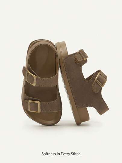 Cozy Pixies 1 par de sandalias planas suaves de verano, de moda versátil, con cierre de gancho y bucle, estilo casual y lindo para niños pequeños