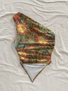 Soleia Áo phông rộng in họa tiết hoa Paisley cổ điển dành cho nữ cỡ lớn, phù hợp cho mùa hè - Nhiều màu - Xem 2