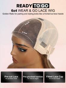 ALL READY WIG 6x4 Wear&Go 无胶假发 4/27/613 棕色混合浅金色渐变直发真人发假发 预剪无胶假发 女士度假装扮 旅行节舞会户外角色扮演校园学校海滩婚礼露营度假装扮 夏季装扮 度假氛围魅力优雅休闲 Y2k 时尚风格 Ss25 关键词 - S4/27/613 - 查看 8