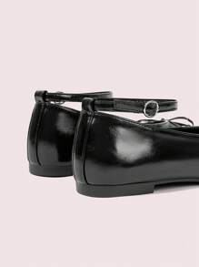 CUCCOO DOLLMOD Women's Bow Decor Fashion Cute Ballet Flats - Black - View 8