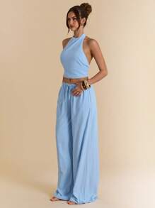 SHEIN BAE Women Two Pieces Outfits For Daily Wear - Blue - View 6