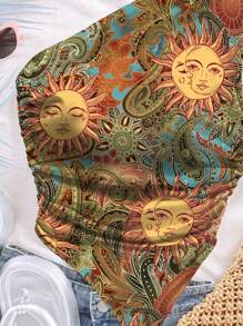 Soleia Áo phông rộng in họa tiết hoa Paisley cổ điển dành cho nữ cỡ lớn, phù hợp cho mùa hè - Nhiều màu - Xem 7