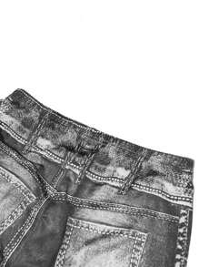 INAWLY Leggings con efecto de tejano gris para mujer, aptos para deporte, correr - Gris - Ver 3