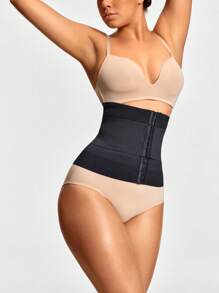 SHAPORA Women's Waist Cincher, Solid Color, Minimalist, Versatile - Black - View 3