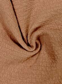 SHEIN LUNE Plus Size Solid Color Fashion Shorts, Suitable For Summer - Brown - View 7