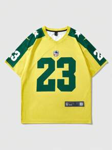 ROMWE MEN Prep 男士街头嘻哈美国城市名称标志复古印花短袖 T 恤，适合春夏季日常穿着 - 彩色 - 查看 3