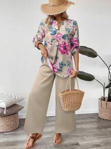 EMERY ROSE Women Two Pieces Outfits For Daily Wear - Khaki - View 6