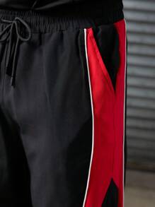 Gym Rark 男士运动裤，时尚适合夏季健身服跑步裤 - 黑色 - 查看 3