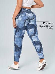 SHEIN Essnce Plus Size Stretch Slim Fit Stretchy Knit Casual Jeans - Light Grey - View 2