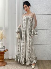 Yasmyna 女士时尚阿拉伯风格连衣裙，适合夏季 - 彩色 - 查看 6